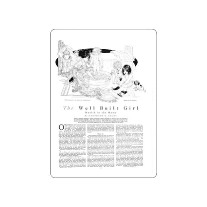 The Well Built Girl, Harper's Bazaar, November 1914 (Magazine Illustration) STICKER Vinyl Die-Cut Decal White Die-Cut 2 Inch - The Sticker Space