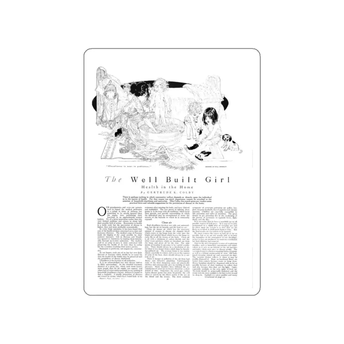 The Well Built Girl, Harper's Bazaar, November 1914 (Magazine Illustration) STICKER Vinyl Die-Cut Decal White Die-Cut 3 Inch - The Sticker Space