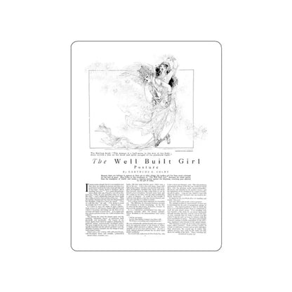 The Well Built Girl - Posture, Harper's Bazaar, September 1914 (Magazine Illustration) STICKER Vinyl Die-Cut Decal White Die-Cut 2 Inch - The Sticker Space