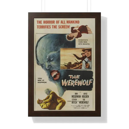 THE WEREWOLF 1956 - Framed Movie Poster 16″ x 24″ Walnut - The Sticker Space