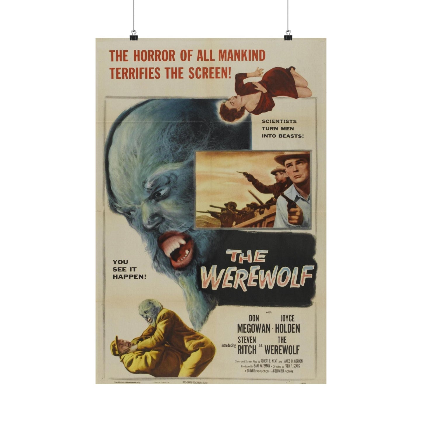 THE WEREWOLF 1956 - Paper Movie Poster-20″ x 30″-The Sticker Space