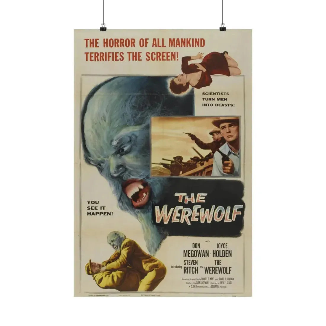 THE WEREWOLF 1956 - Paper Movie Poster 20″ x 30″ Matte - The Sticker Space
