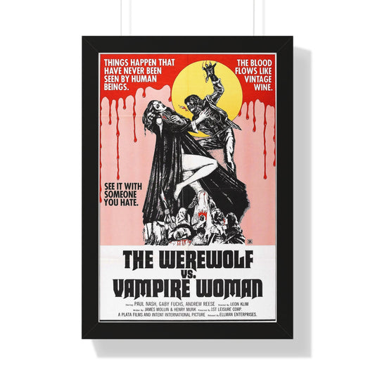 THE WEREWOLF VS THE VAMPIRE WOMAN 1971 - Framed Movie Poster-16″ x 24″-The Sticker Space