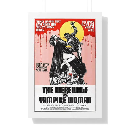 THE WEREWOLF VS THE VAMPIRE WOMAN 1971 - Framed Movie Poster 16″ x 24″ White - The Sticker Space