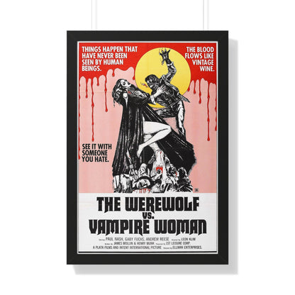 THE WEREWOLF VS THE VAMPIRE WOMAN 1971 - Framed Movie Poster-20" x 30"-The Sticker Space