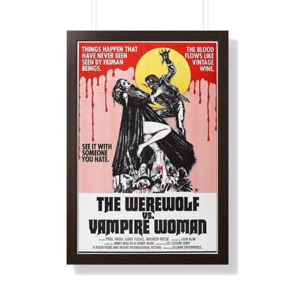 THE WEREWOLF VS THE VAMPIRE WOMAN 1971 - Framed Movie Poster-20" x 30"-The Sticker Space