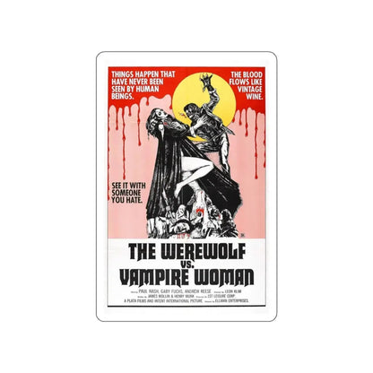 THE WEREWOLF VS THE VAMPIRE WOMAN 1971 Movie Poster STICKER Vinyl Die-Cut Decal 3 Inch - The Sticker Space