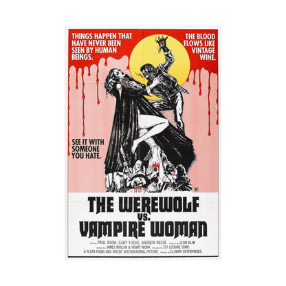 THE WEREWOLF VS THE VAMPIRE WOMAN 1971 - Paper Movie Poster-The Sticker Space