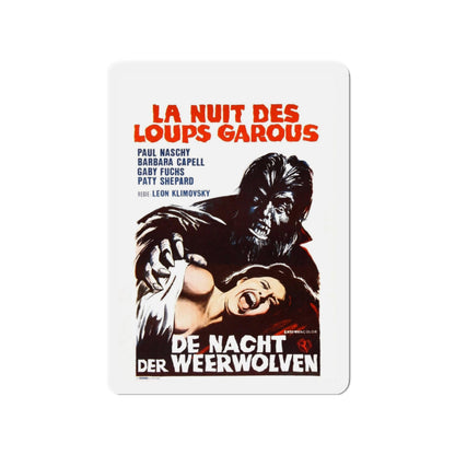 THE WEREWOLF VS THE VAMPIRE WOMAN (BELGIAN) 1971 Movie Poster - Refrigerator Magnet-3" x 3"-The Sticker Space