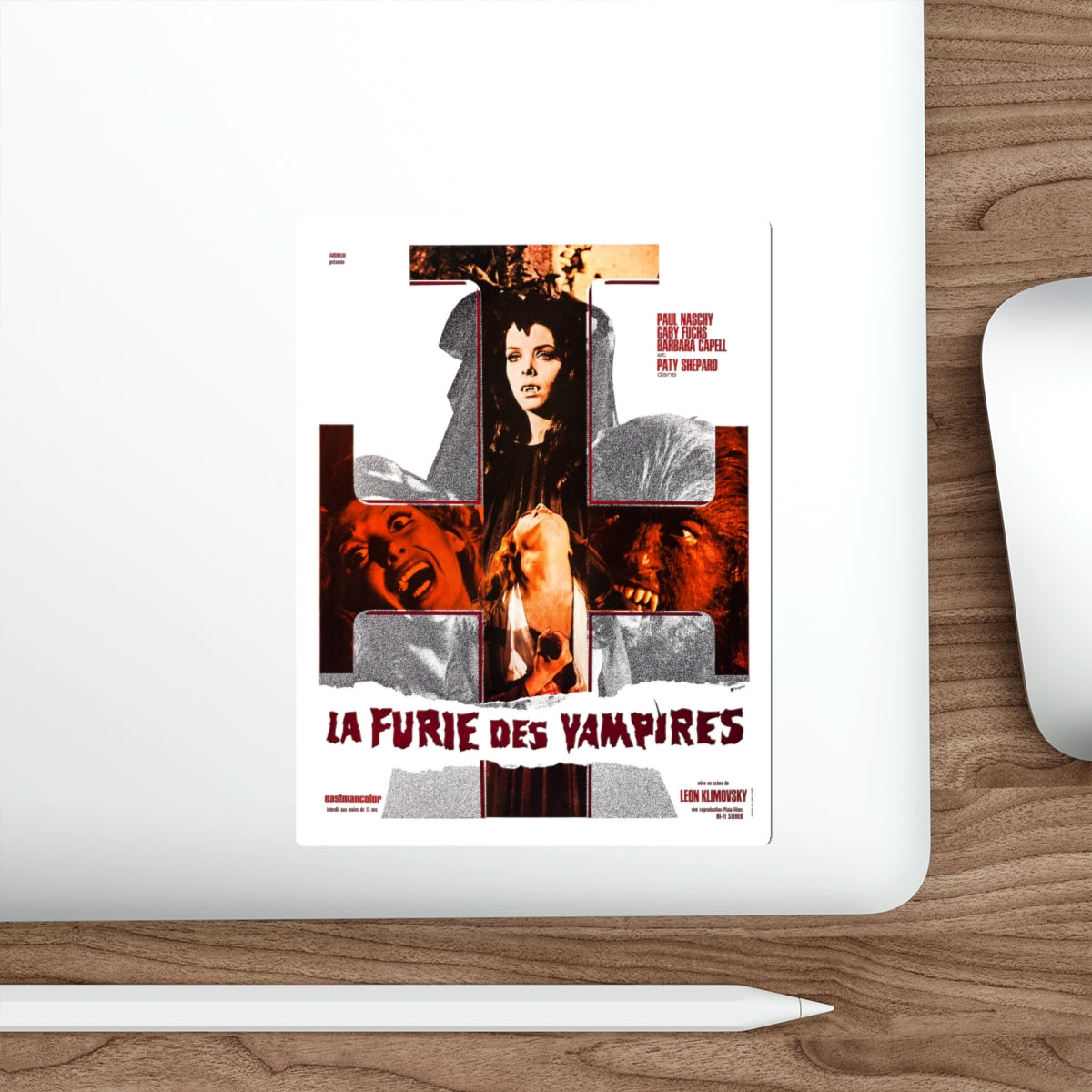 THE WEREWOLF VS THE VAMPIRE WOMEN (FRENCH) 1971 Movie Poster STICKER Vinyl Die-Cut Decal-The Sticker Space