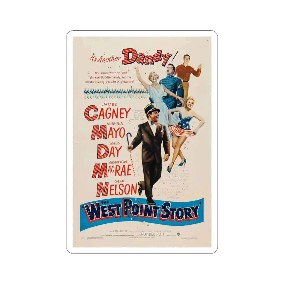 The West Point Story 1950 Movie Poster - STICKER Vinyl Kiss-Cut Decal 6 Inch White - The Sticker Space