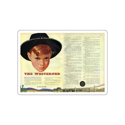The Westerner, Redbook, February 1952 (Magazine Illustration) STICKER Vinyl Die-Cut Decal White Die-Cut 6 Inch - The Sticker Space