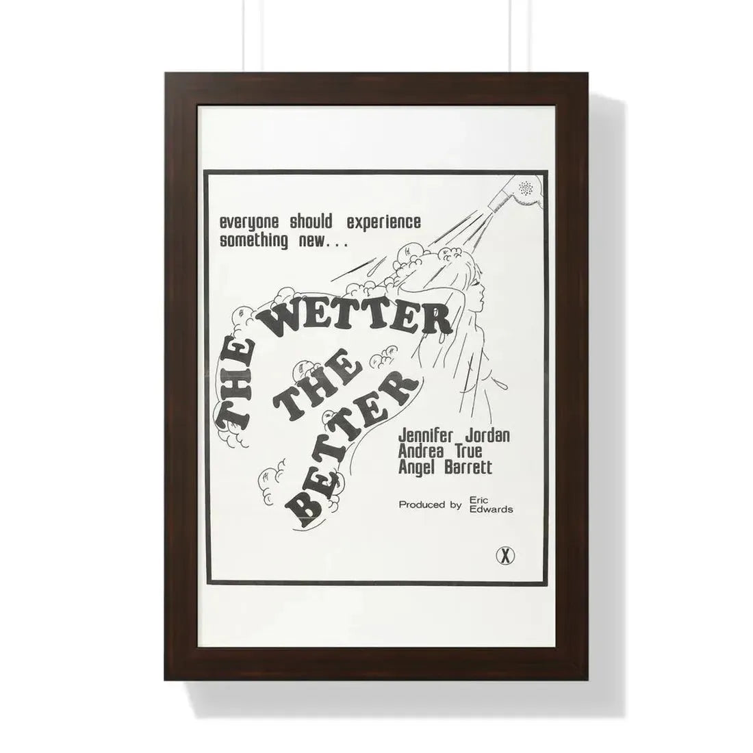 THE WETTER THE BETTER 1975 - Framed Movie Poster 16″ x 24″ Walnut - The Sticker Space