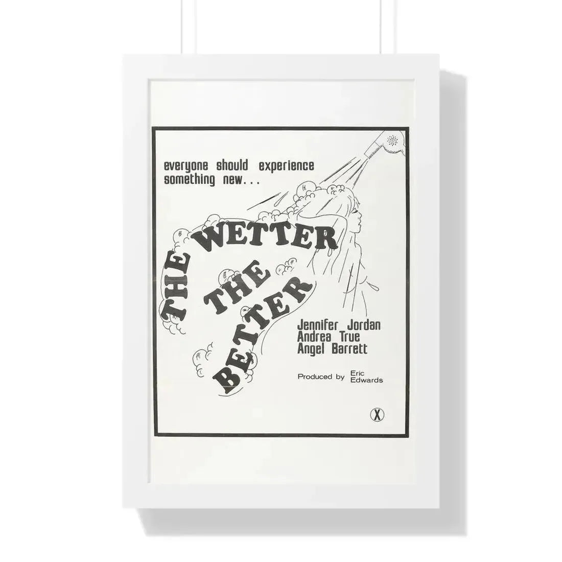 THE WETTER THE BETTER 1975 - Framed Movie Poster 16″ x 24″ White - The Sticker Space