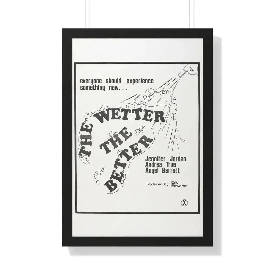 THE WETTER THE BETTER 1975 - Framed Movie Poster 20" x 30" Black - The Sticker Space