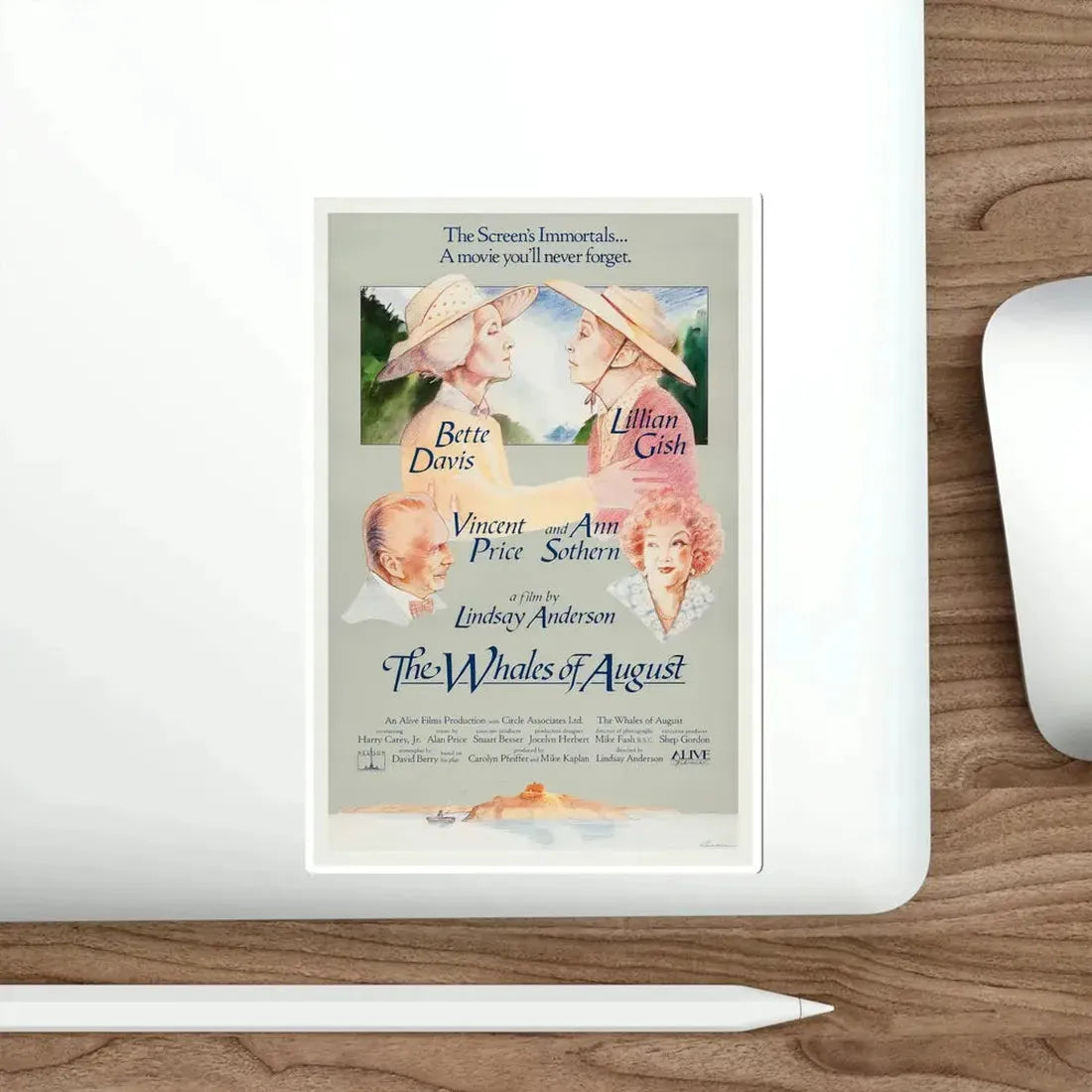 The Whales of August 1987 Movie Poster STICKER Vinyl Die-Cut Decal - The Sticker Space