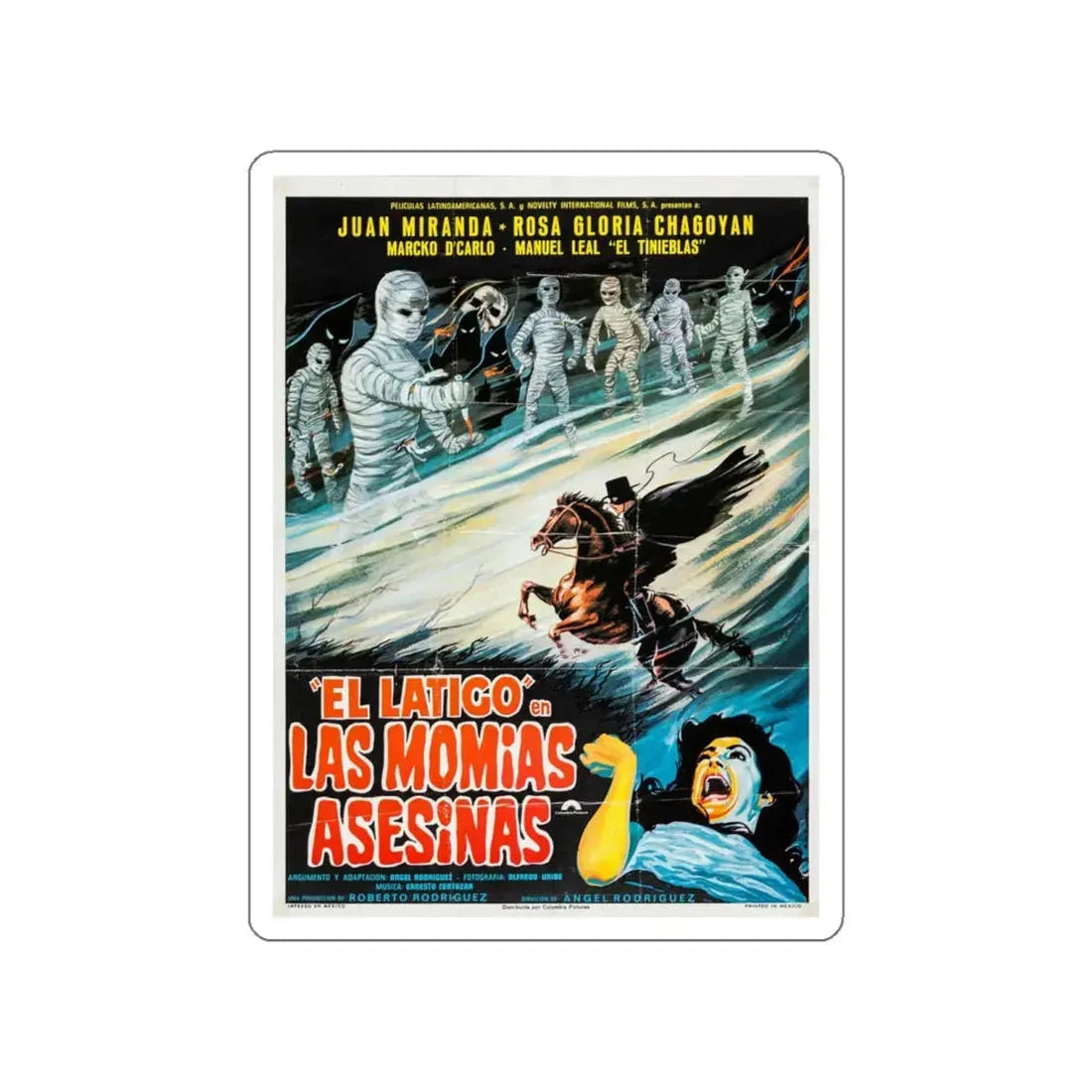 THE WHIP AGAINST MURDEROUS MUMMIES 1980 Movie Poster STICKER Vinyl Die-Cut Decal 5 Inch - The Sticker Space