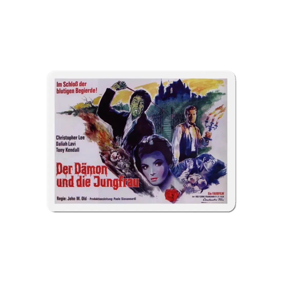 THE WHIP AND THE BODY (GERMAN) 1963 Movie Poster - Refrigerator Magnet 6 Inch Die-Cut - The Sticker Space
