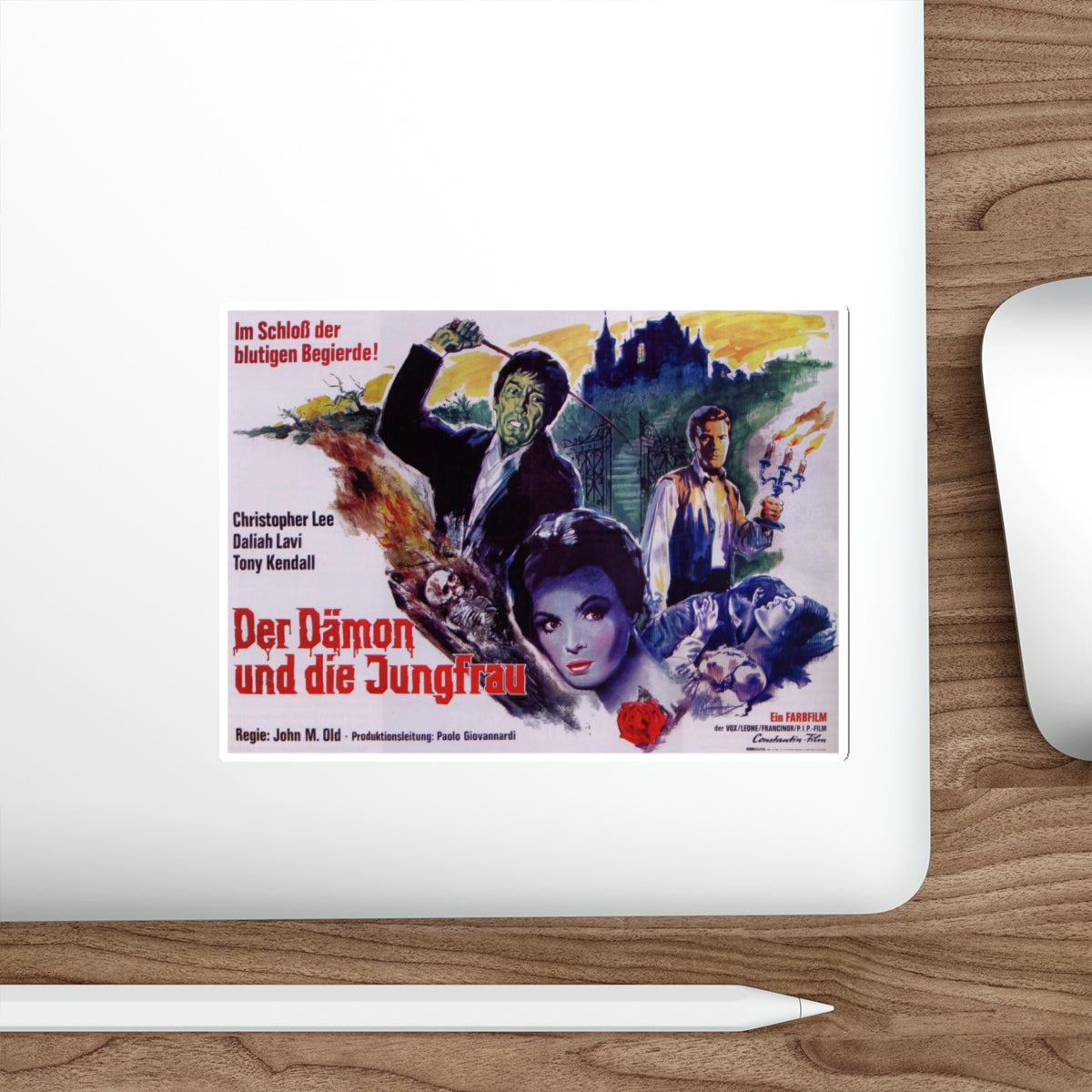 THE WHIP AND THE BODY (GERMAN) 1963 Movie Poster STICKER Vinyl Die-Cut Decal-The Sticker Space