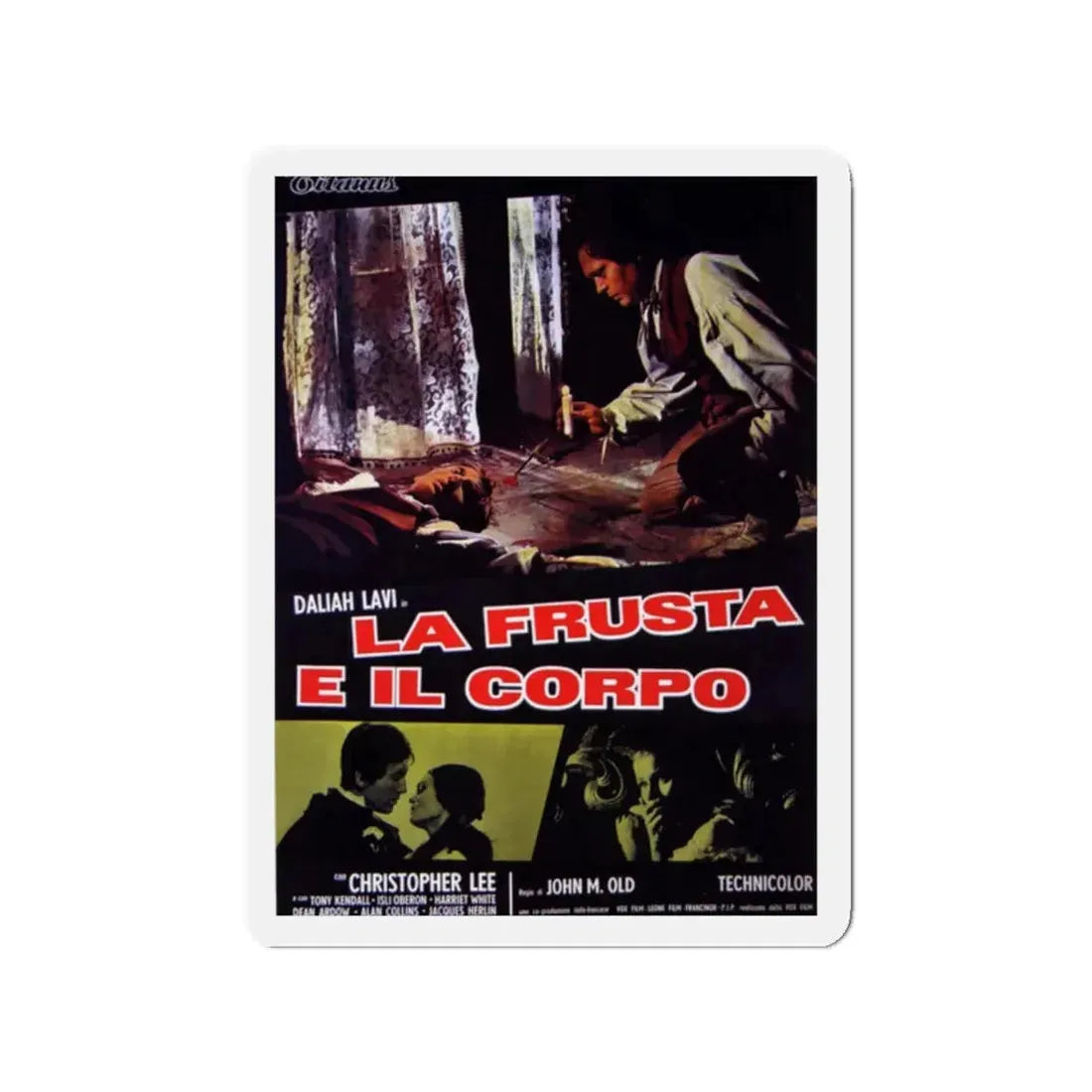 THE WHIP AND THE BODY (ITALIAN) 1963 Movie Poster - Refrigerator Magnet 2 Inch Die-Cut - The Sticker Space