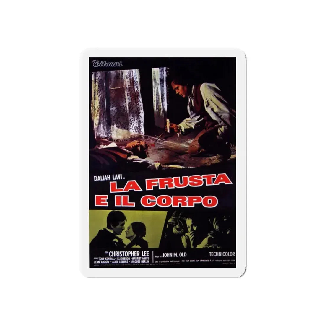 THE WHIP AND THE BODY (ITALIAN) 1963 Movie Poster - Refrigerator Magnet 5 Inch Die-Cut - The Sticker Space