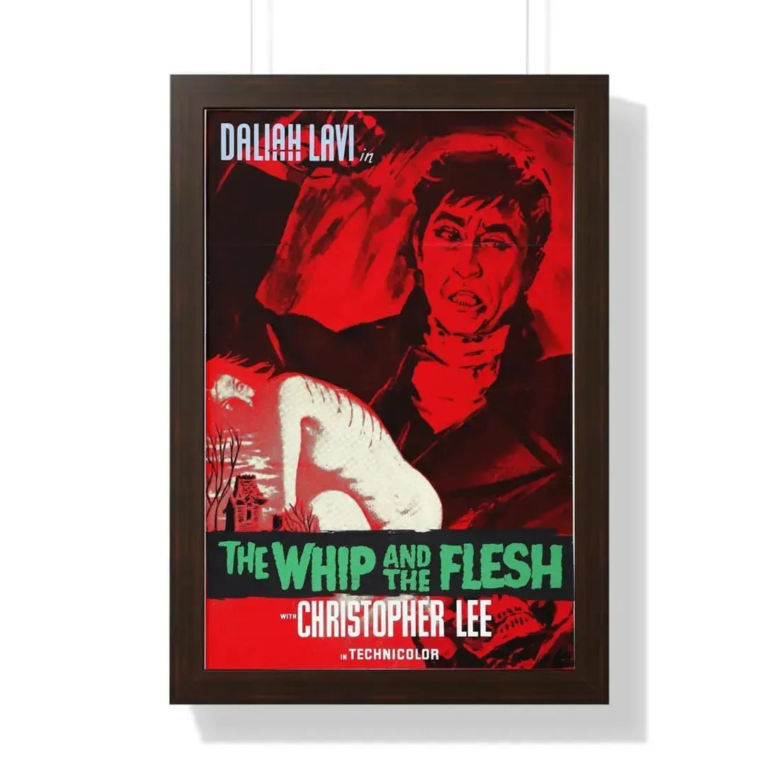 THE WHIP AND THE FLESH (THE WHIP AND THE BODY) 1963 - Framed Movie Poster 16″ x 24″ Walnut - The Sticker Space