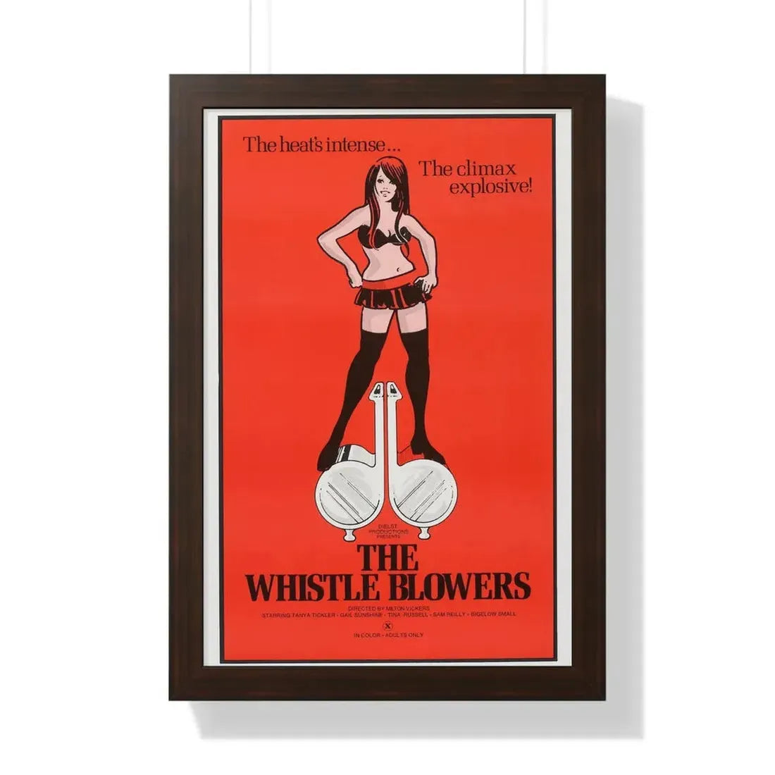 THE WHISTLE BLOWERS 1975 - Framed Movie Poster 16″ x 24″ Walnut - The Sticker Space