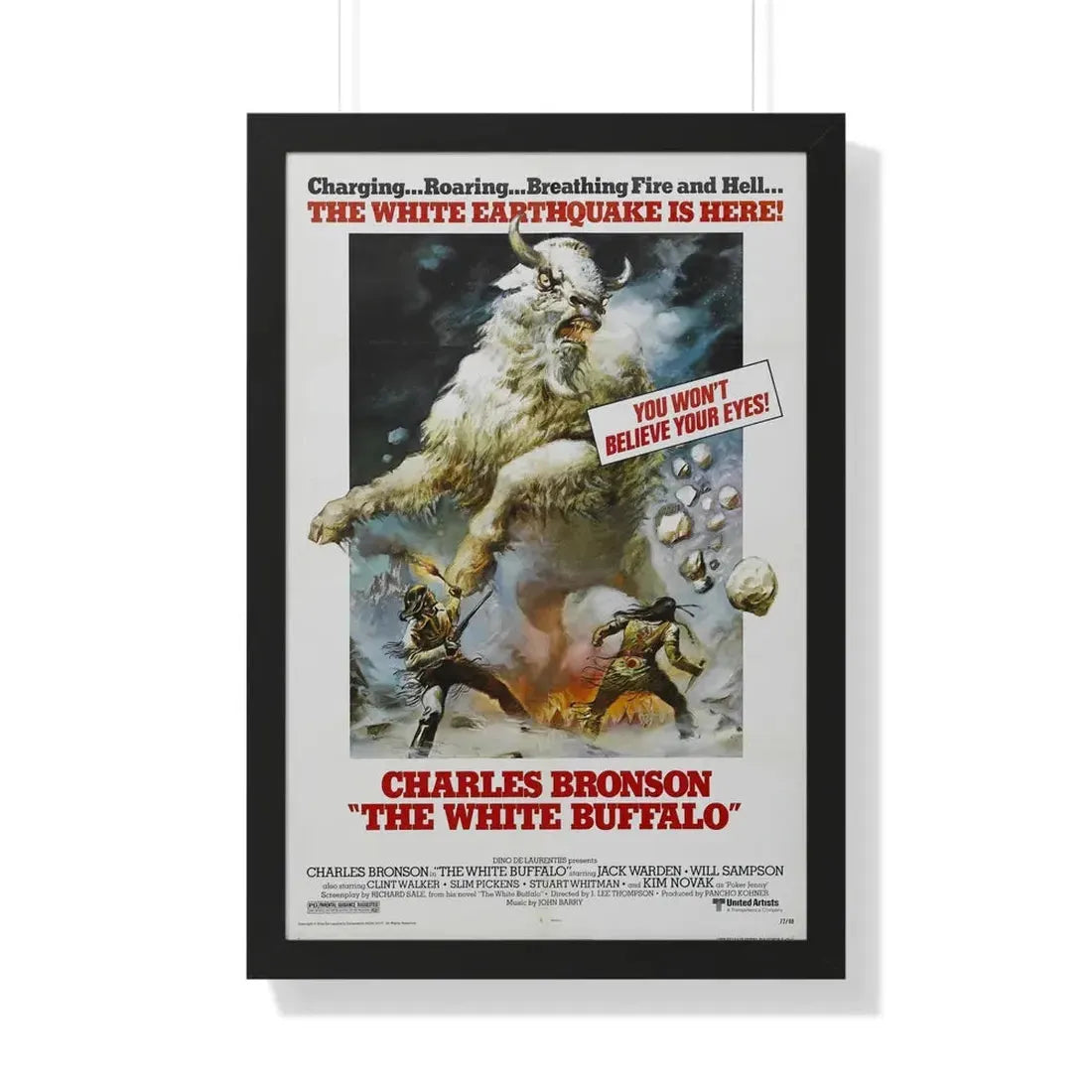 THE WHITE BUFFALO 1977 - Framed Movie Poster 20" x 30" Black - The Sticker Space