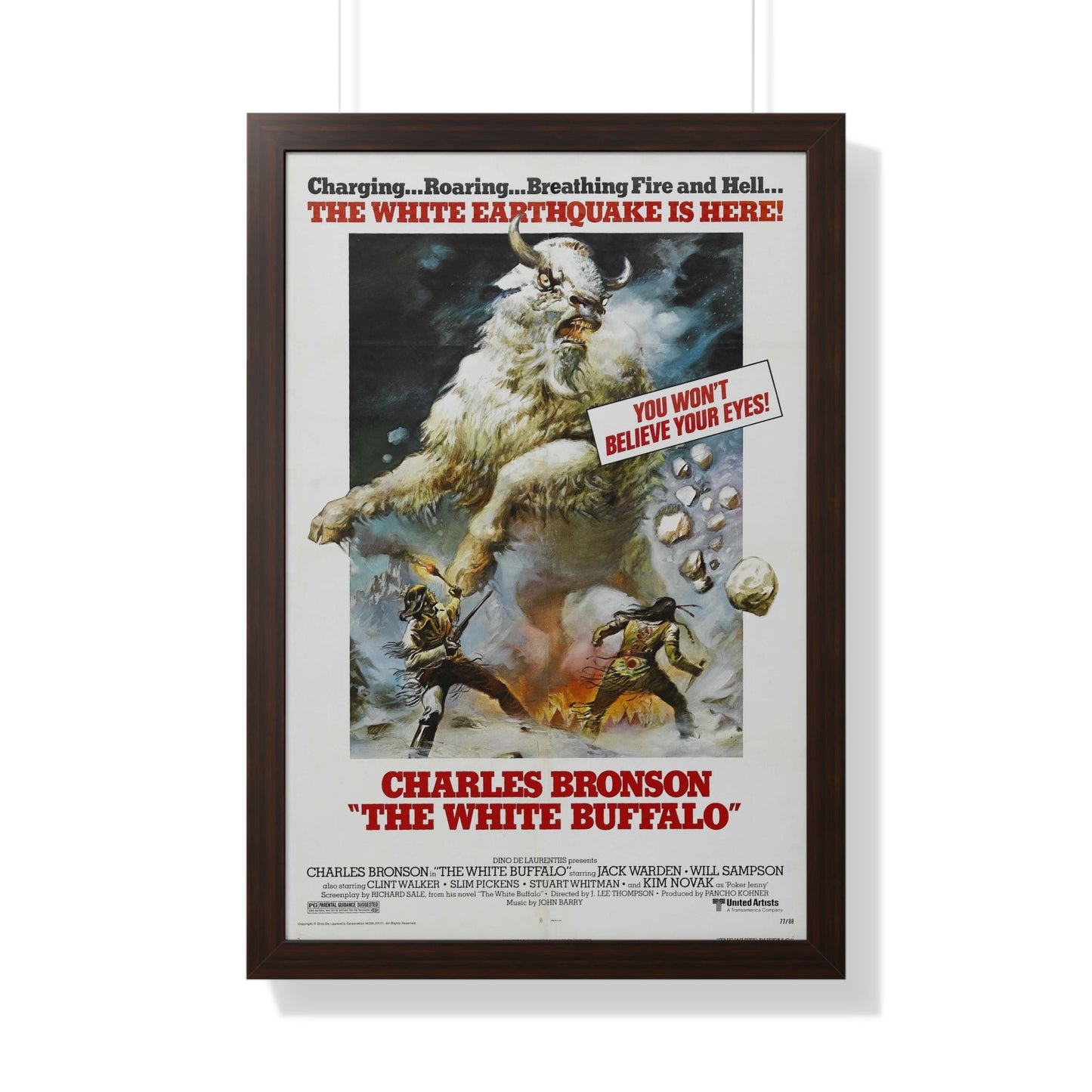 THE WHITE BUFFALO 1977 - Framed Movie Poster-20" x 30"-The Sticker Space