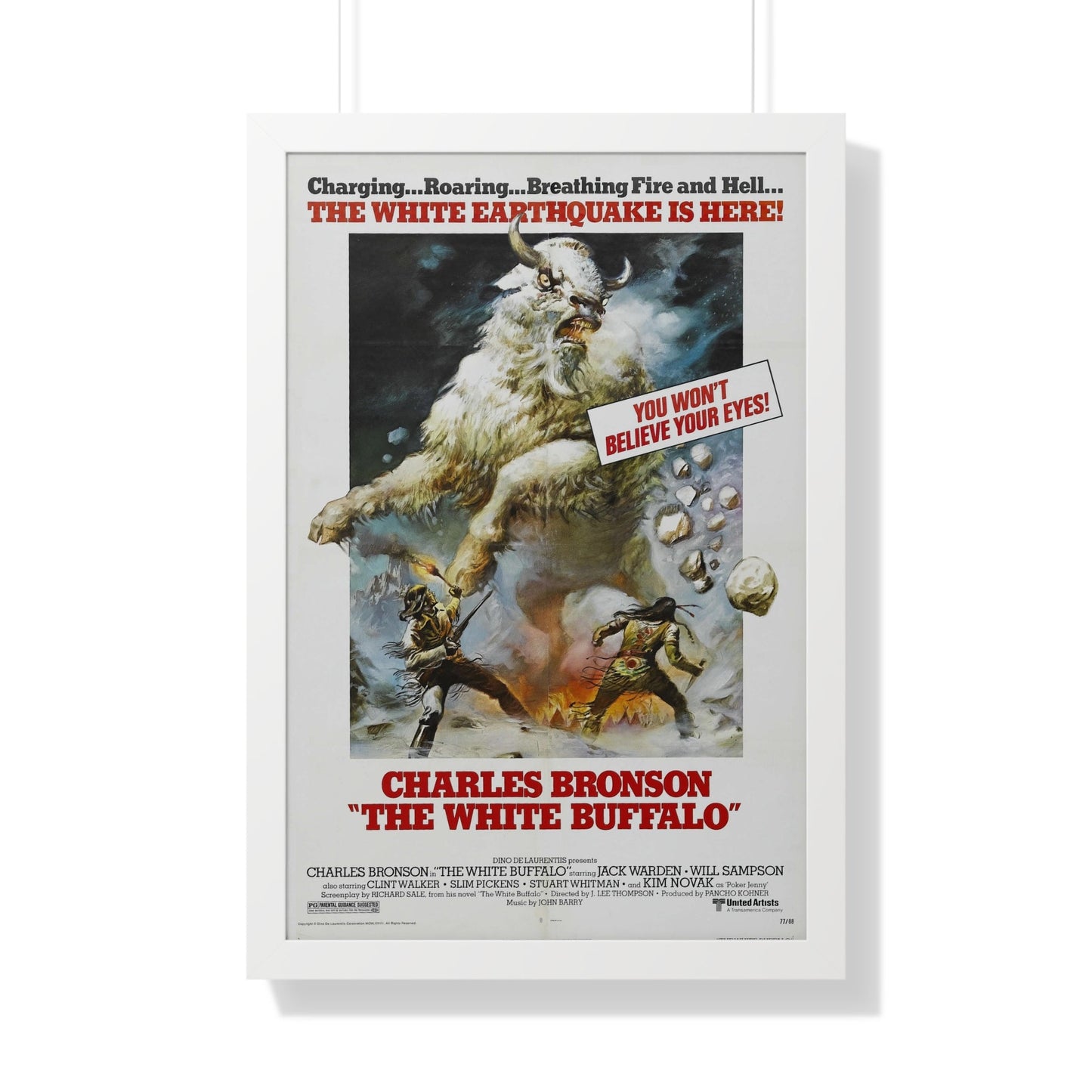 THE WHITE BUFFALO 1977 - Framed Movie Poster-20" x 30"-The Sticker Space