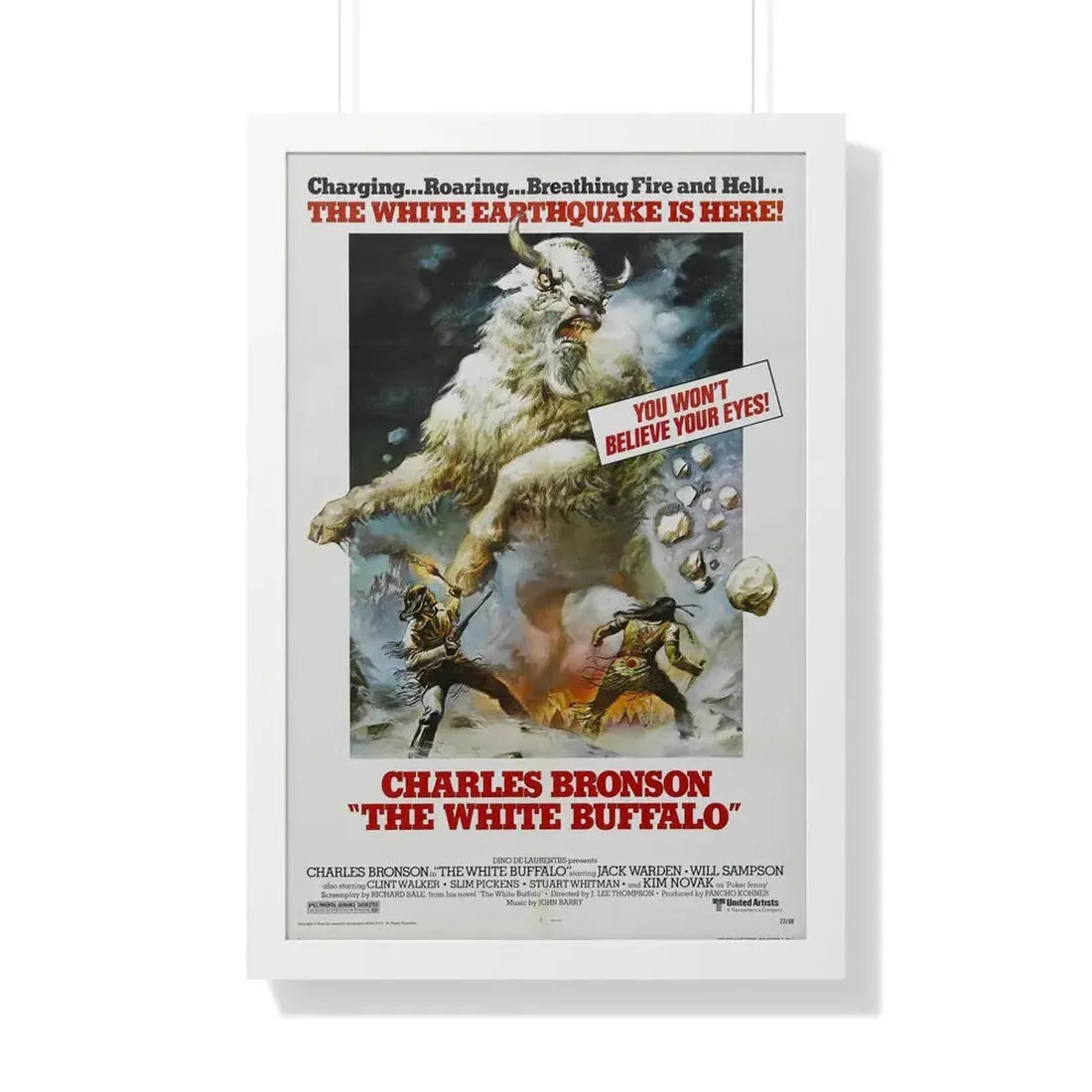 THE WHITE BUFFALO 1977 - Framed Movie Poster 20" x 30" White - The Sticker Space