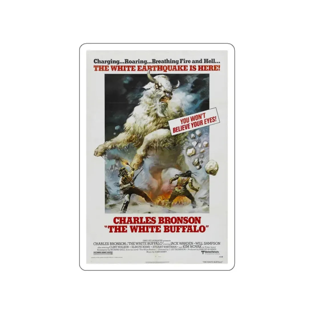 THE WHITE BUFFALO 1977 Movie Poster STICKER Vinyl Die-Cut Decal 6 Inch - The Sticker Space