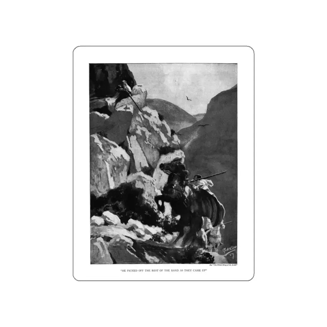 The White King of the Arabs, St. Nicholas magazine, July 1927 (Magazine Illustration) STICKER Vinyl Die-Cut Decal White Die-Cut 6 Inch - The Sticker Space