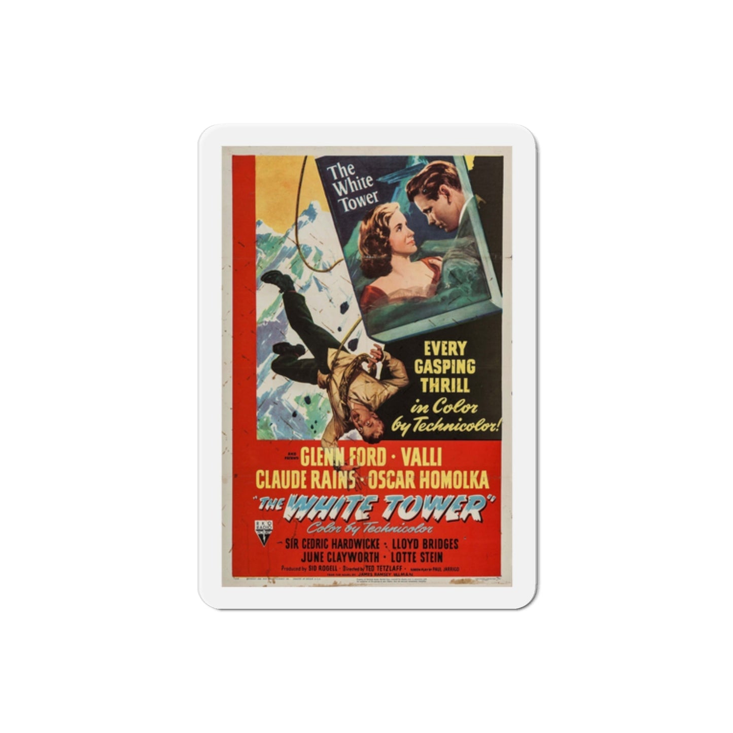 The White Tower 1950 Movie Poster Die-Cut Magnet-2 Inch-The Sticker Space