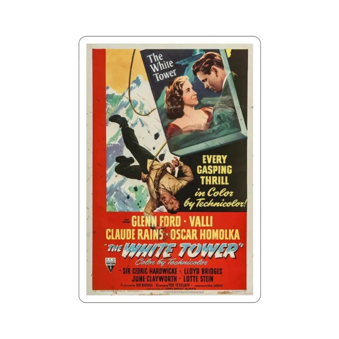 The White Tower 1950 Movie Poster STICKER Vinyl Die-Cut Decal 2 Inch - The Sticker Space