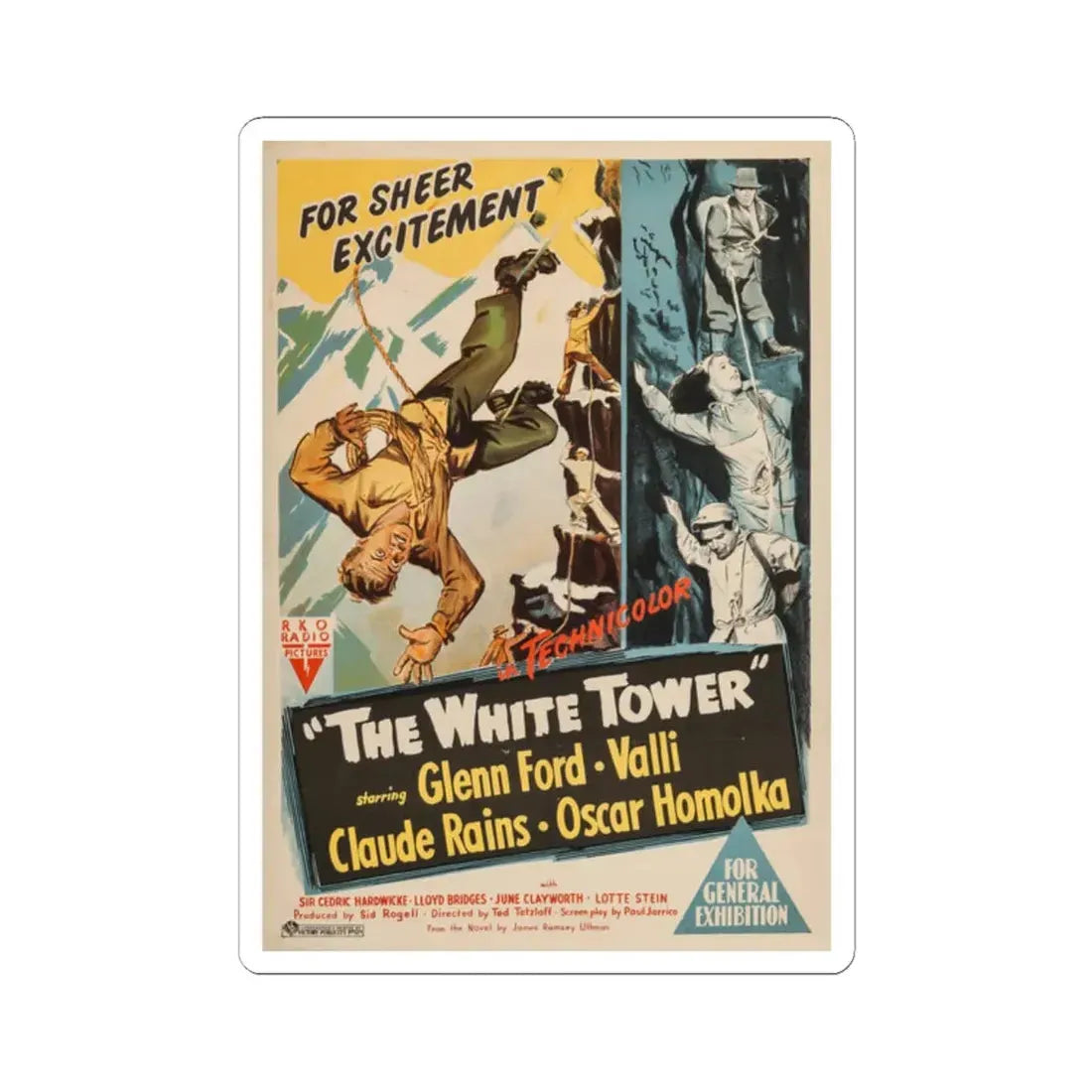 The White Tower 1950 v2 Movie Poster - STICKER Vinyl Kiss-Cut Decal 2 Inch White - The Sticker Space