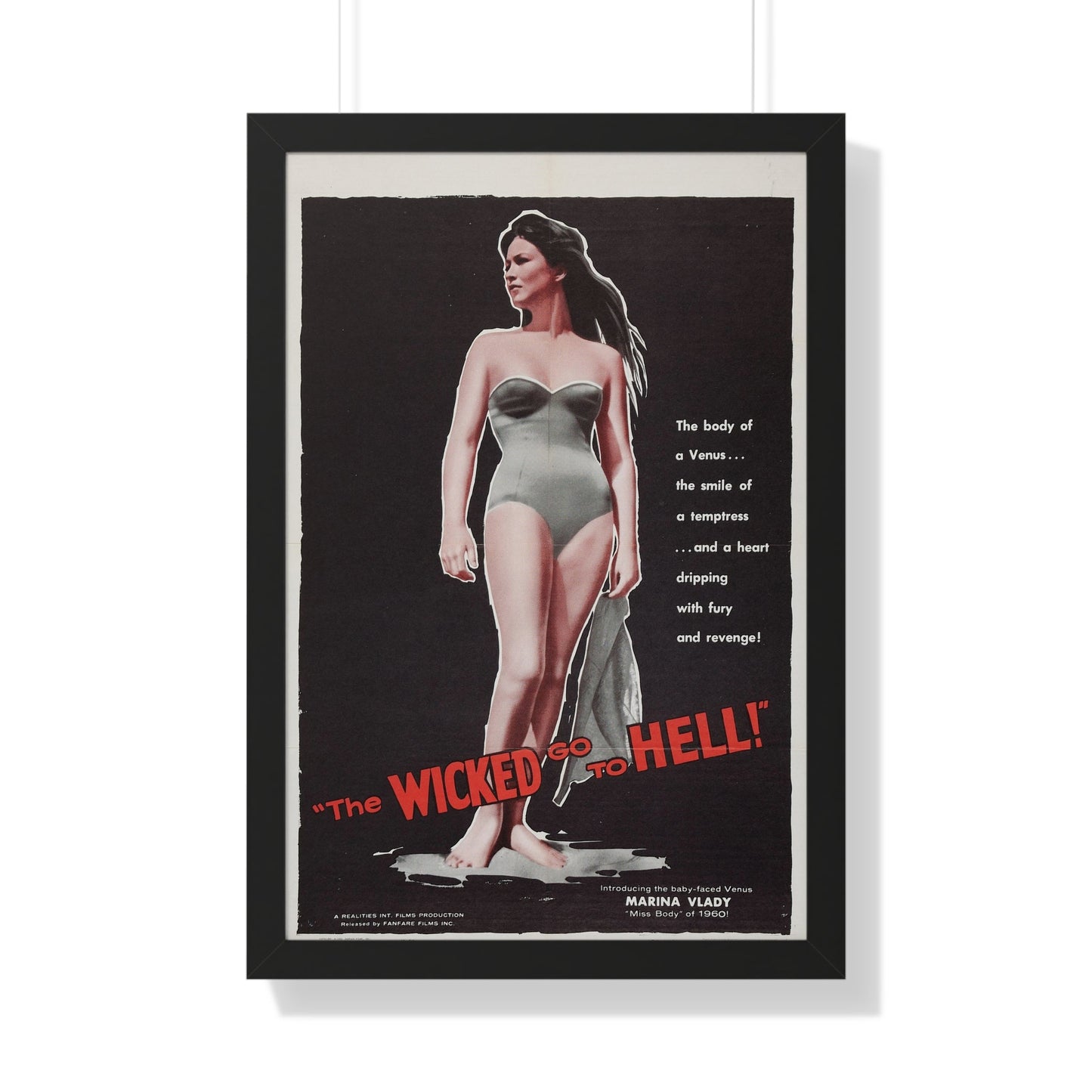 THE WICKED GO TO HELL 1955 - Framed Movie Poster-20" x 30"-The Sticker Space