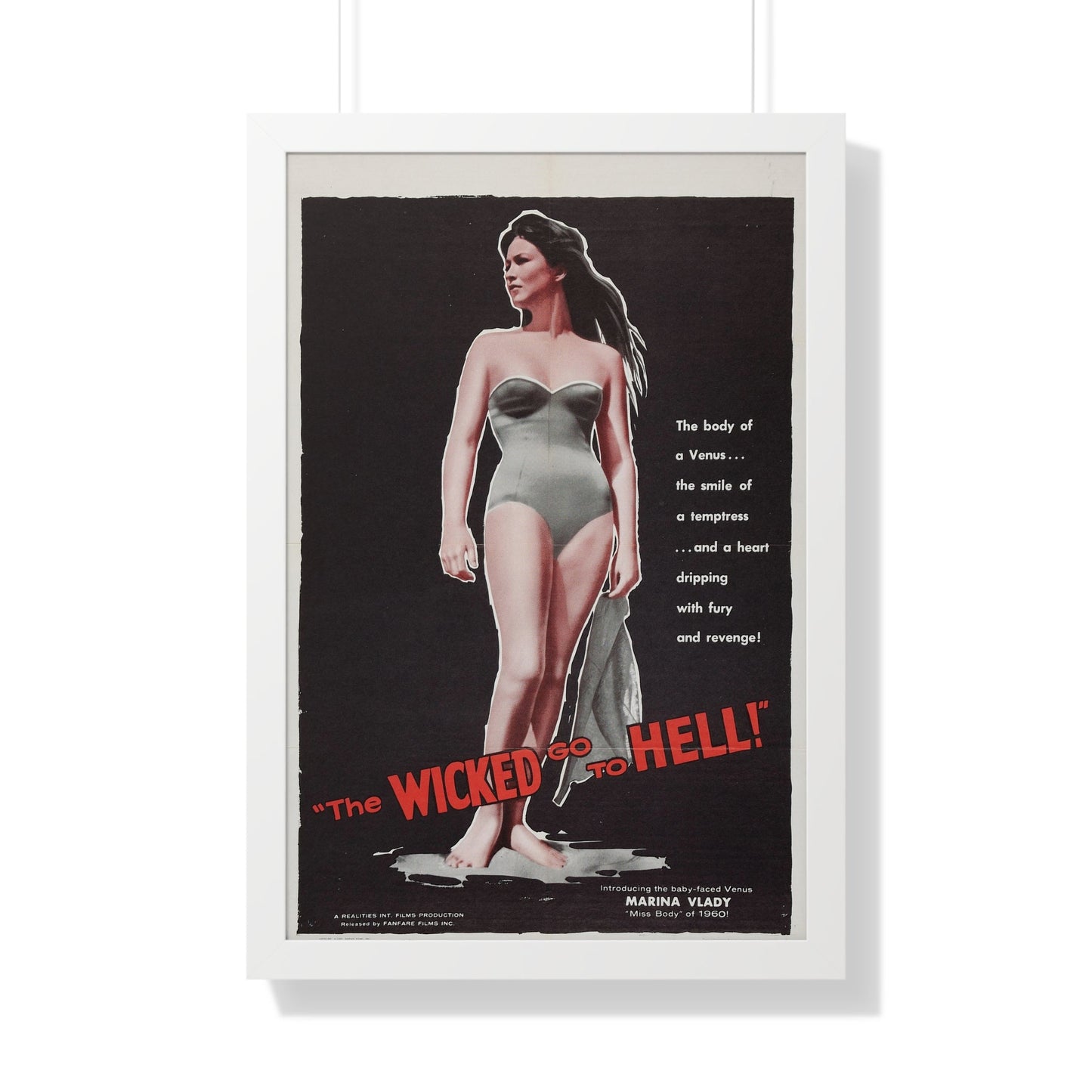 THE WICKED GO TO HELL 1955 - Framed Movie Poster-20" x 30"-The Sticker Space