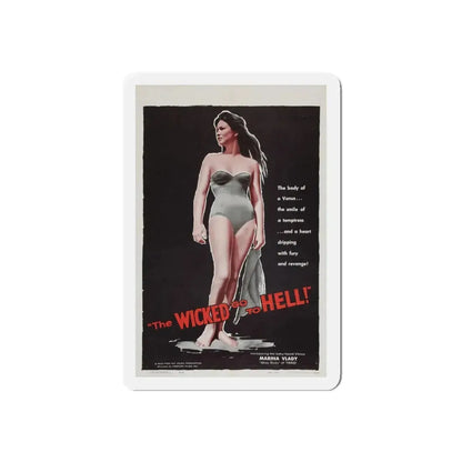 THE WICKED GO TO HELL 1955 Movie Poster - Refrigerator Magnet 4 Inch Die-Cut - The Sticker Space