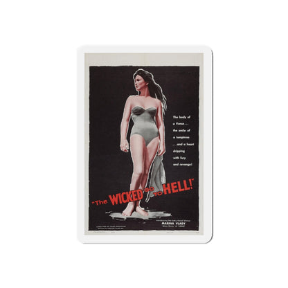 THE WICKED GO TO HELL 1955 Movie Poster - Refrigerator Magnet-4" x 4"-The Sticker Space