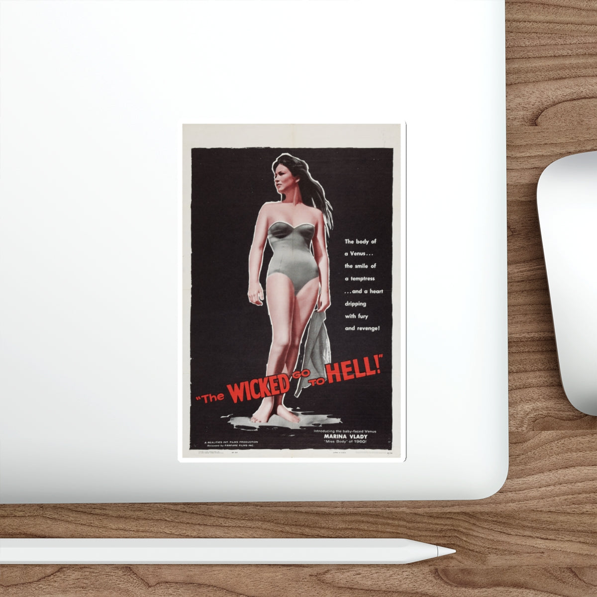 THE WICKED GO TO HELL 1955 Movie Poster STICKER Vinyl Die-Cut Decal-The Sticker Space