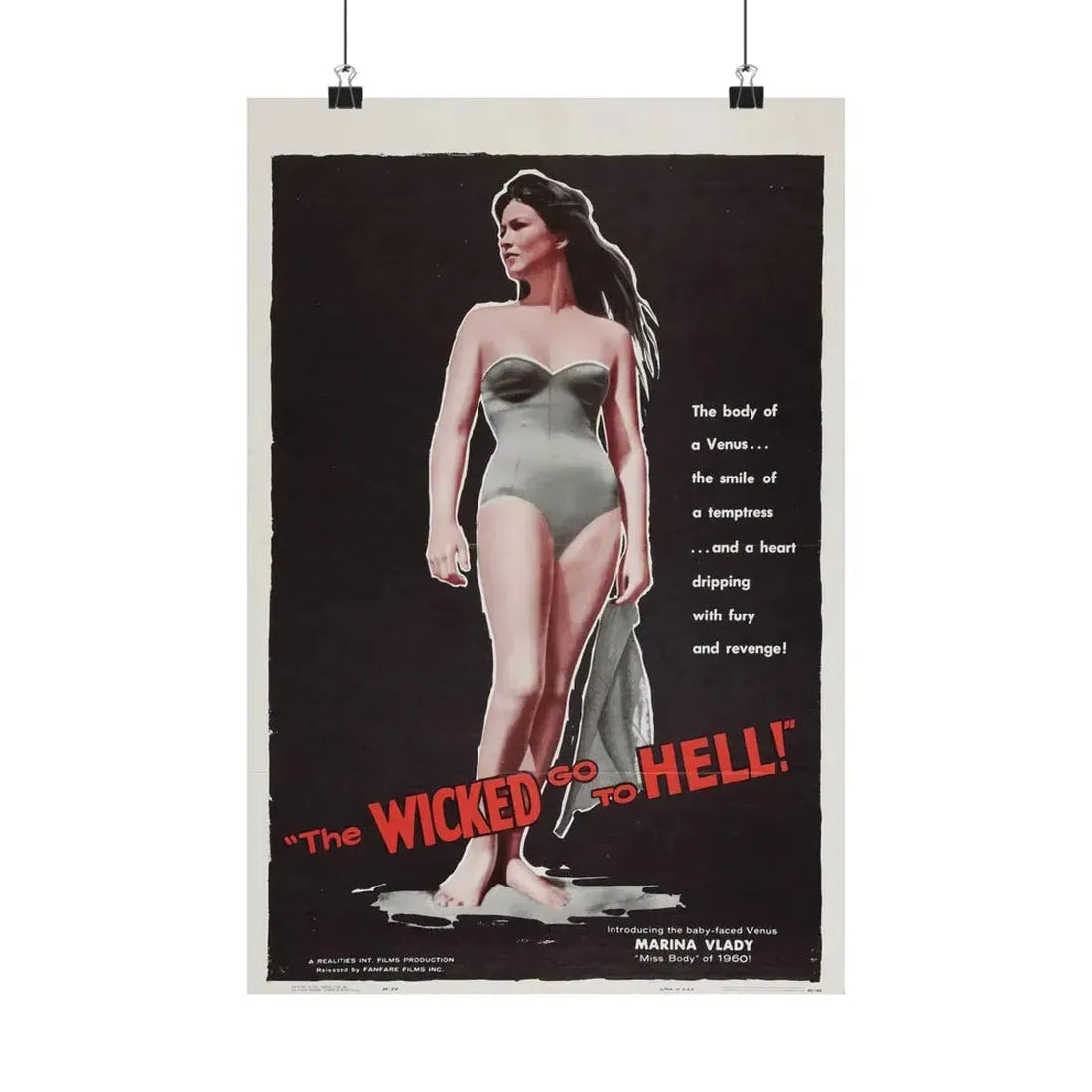 THE WICKED GO TO HELL 1955 - Paper Movie Poster 12″ x 18″ Matte - The Sticker Space