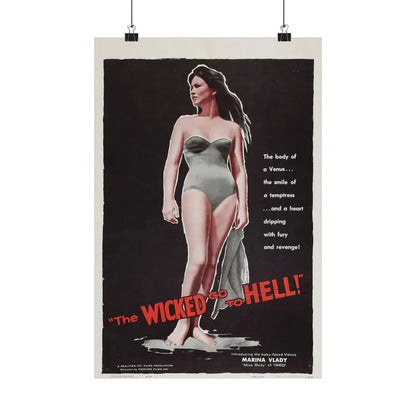 THE WICKED GO TO HELL 1955 - Paper Movie Poster 12″ x 18″ Matte - The Sticker Space