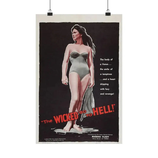 THE WICKED GO TO HELL 1955 - Paper Movie Poster 12″ x 18″ Matte - The Sticker Space