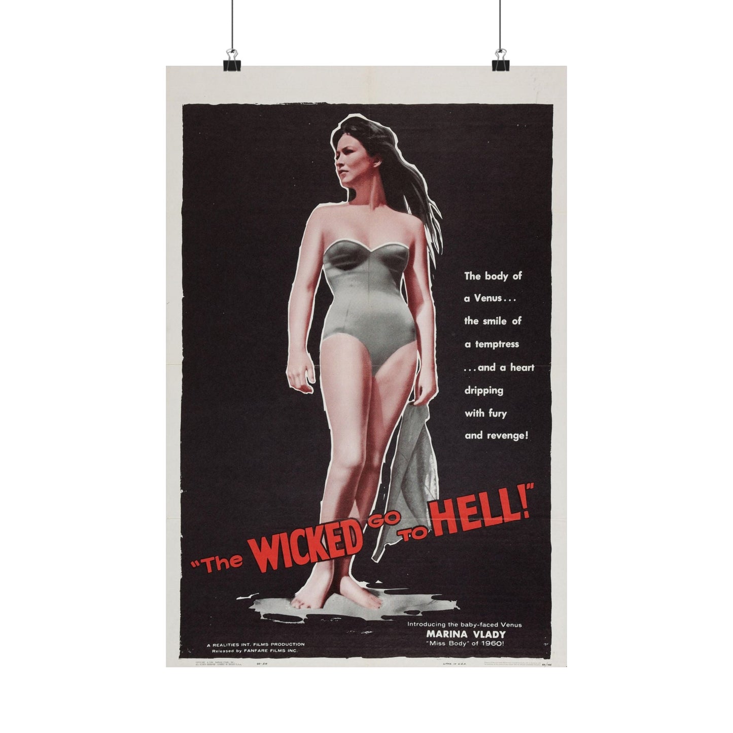 THE WICKED GO TO HELL 1955 - Paper Movie Poster-16″ x 24″-The Sticker Space