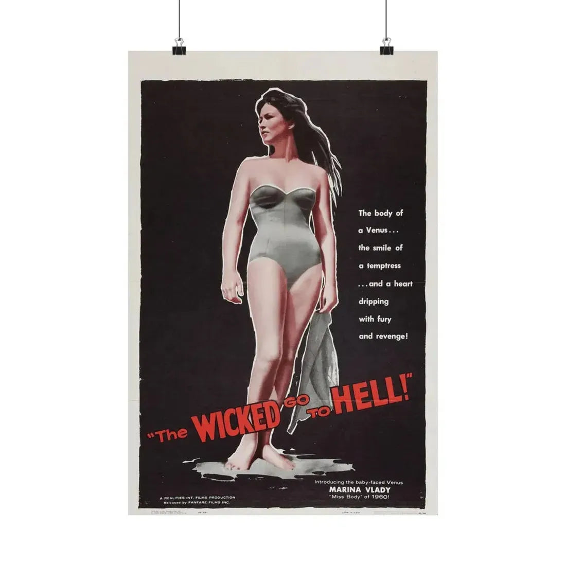 THE WICKED GO TO HELL 1955 - Paper Movie Poster 16″ x 24″ Matte - The Sticker Space