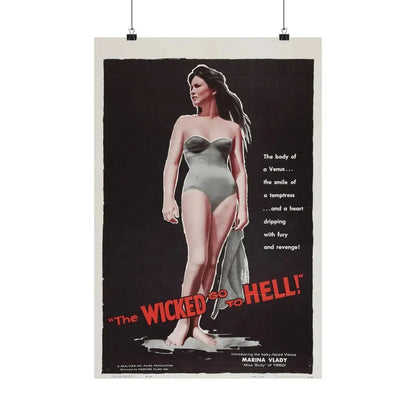 THE WICKED GO TO HELL 1955 - Paper Movie Poster 16″ x 24″ Matte - The Sticker Space