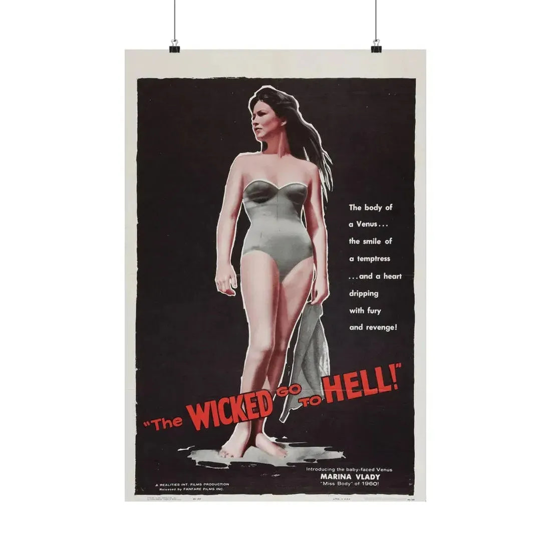 THE WICKED GO TO HELL 1955 - Paper Movie Poster 20″ x 30″ Matte - The Sticker Space