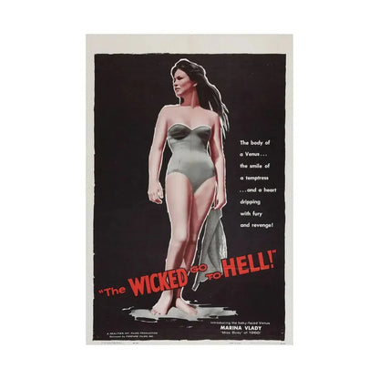 THE WICKED GO TO HELL 1955 - Paper Movie Poster - The Sticker Space