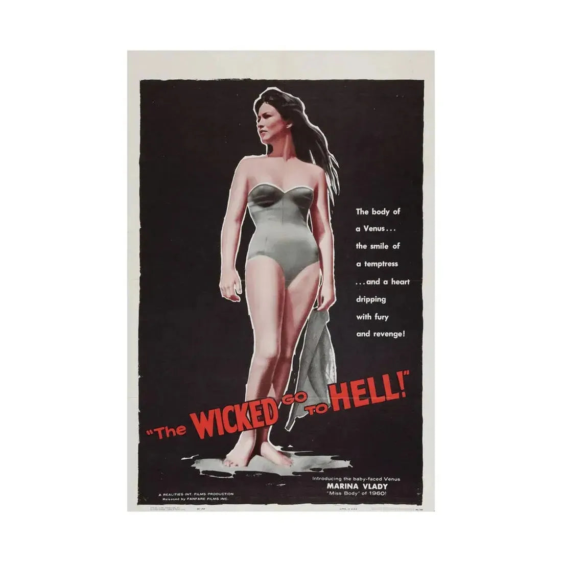 THE WICKED GO TO HELL 1955 - Paper Movie Poster - The Sticker Space